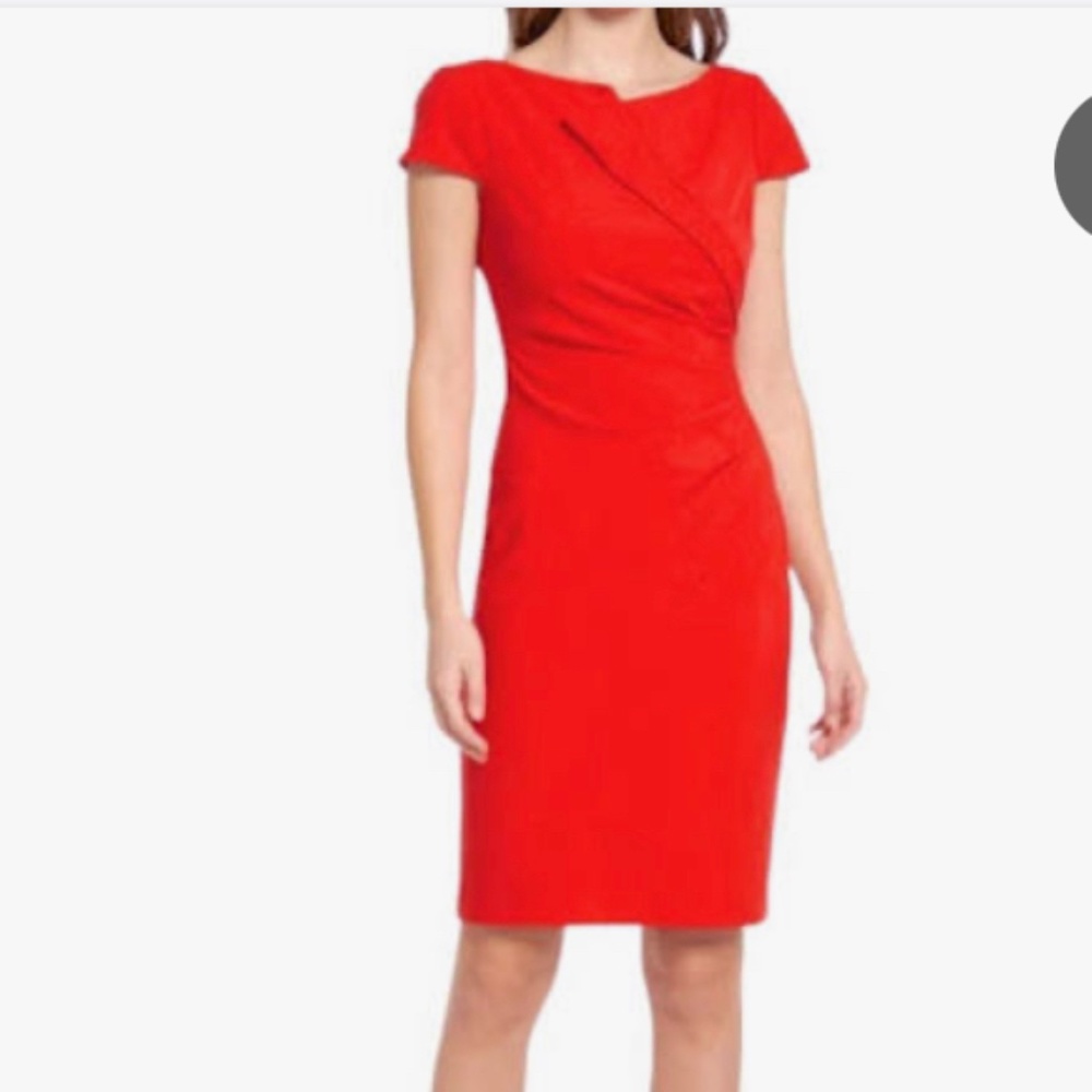 Vince Camuto Red Pleated Sheath Dress - NWT